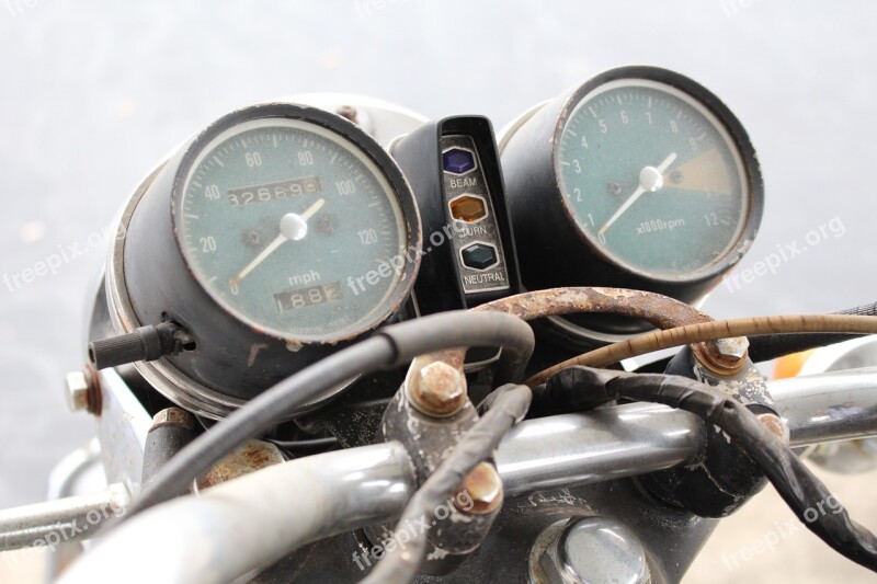 Motorcycle Honda Cb450 Vintage Motorcycle Gauges