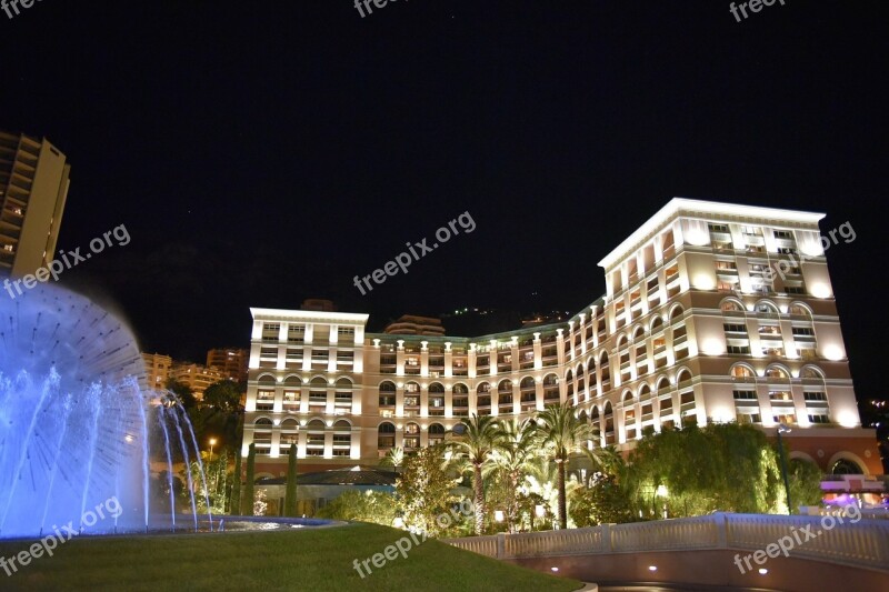 Monaco Monte Carlo Hotel Night Architecture