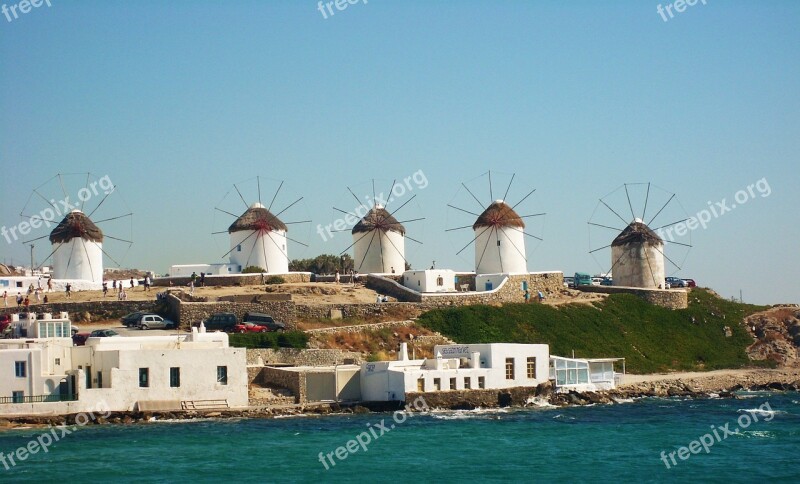 Mill Sea Cyclades Mykonos Mediterranean