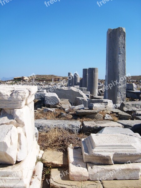 Ruins Antique Ancient Ruins Ancient City Delos