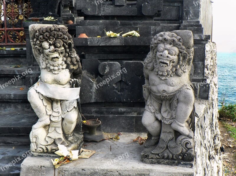 Indonesia Bali Temple Statues Religion