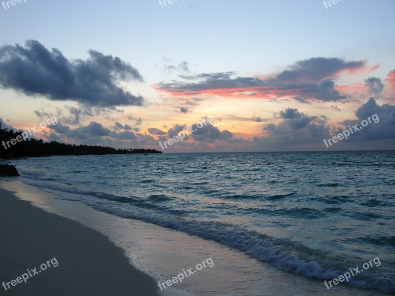 Island Maldives North Male Atoll Sunset Holiday