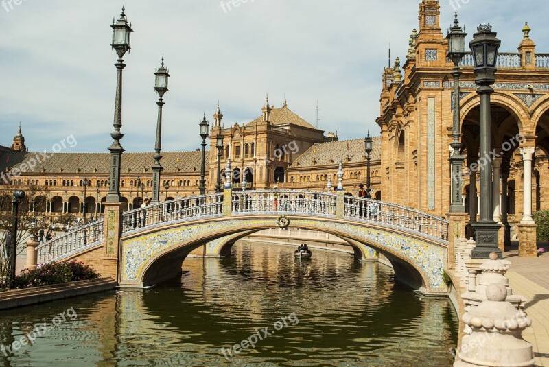 Plaza España Seville Andalusia Bridge Spain