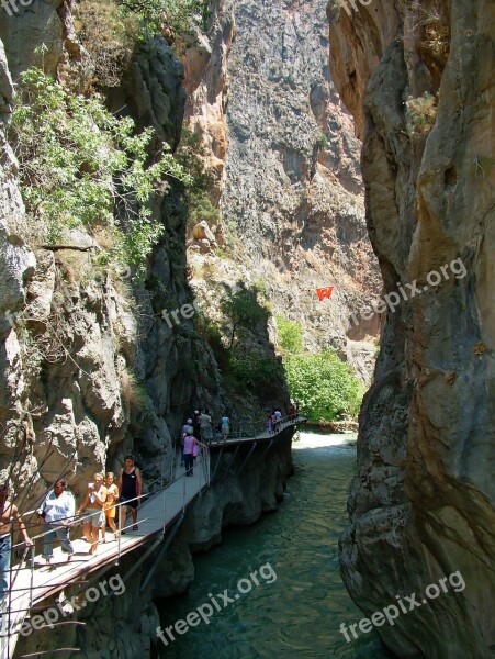 People Holidaymakers Tourism River Cliffs