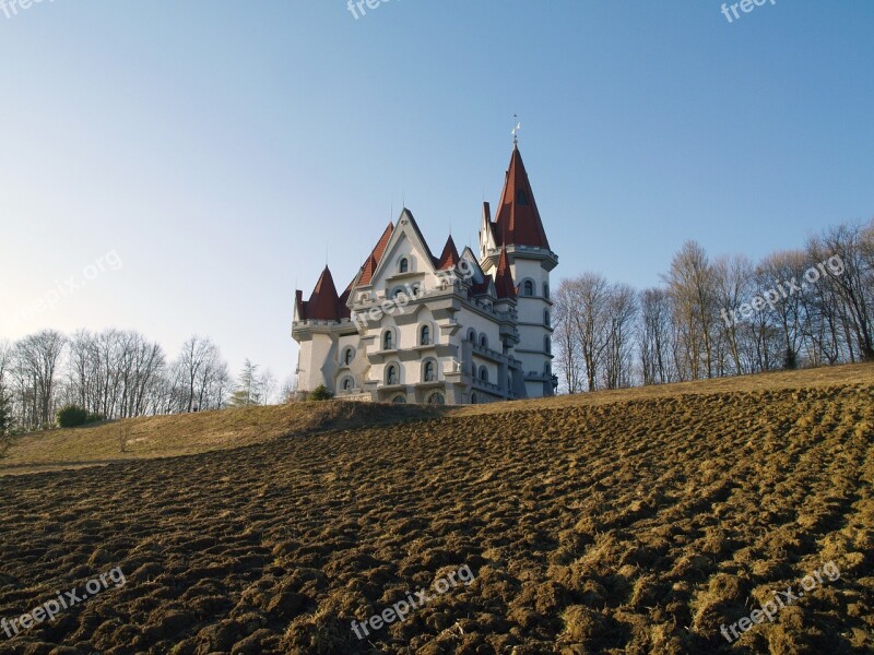 Castle Field Landscape Outdoor Europe