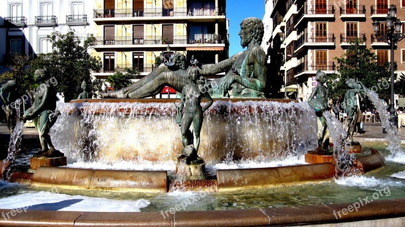 Fountain Turia Place Of The Virgin Valencia Region Of Valencia