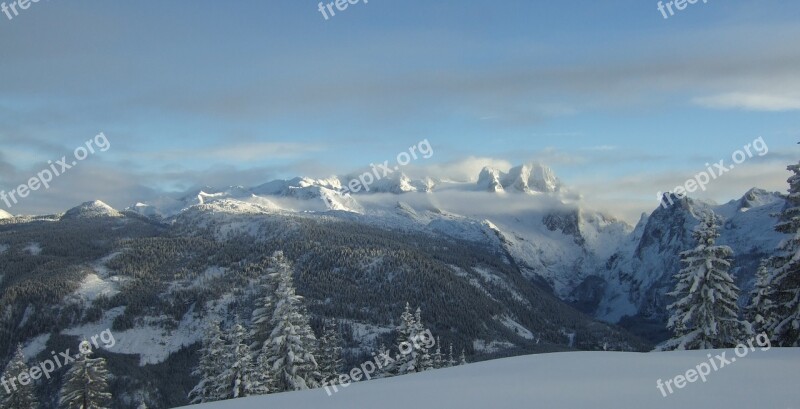 Dachstein Panorama Winter Free Photos