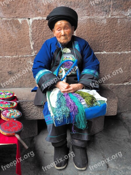 Fenghuang Miao Granny 90 Years Ao China