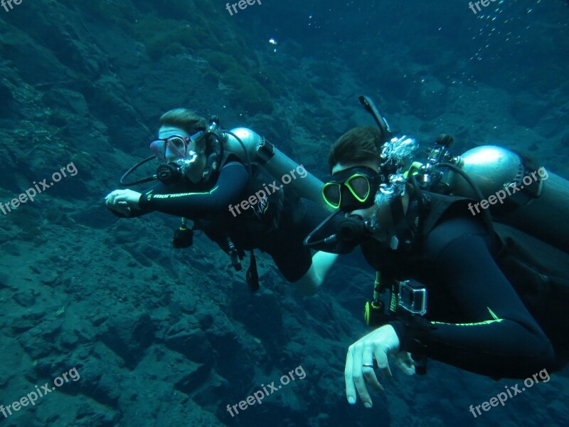 Diving Blue Lagoon Beautiful Free Photos