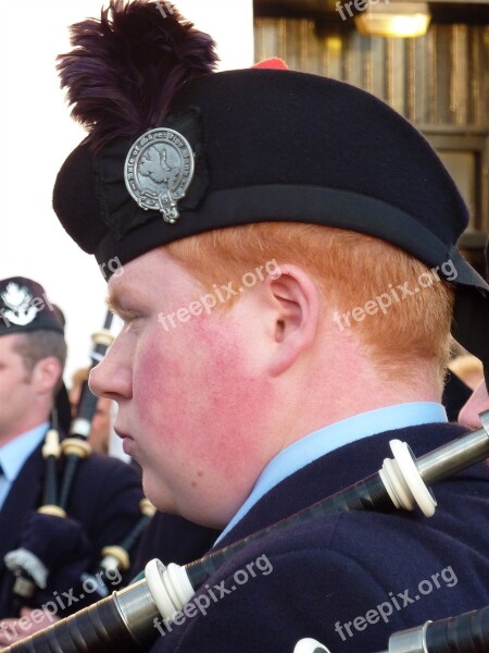 Jock Bagpipes Musician Red Hair Human