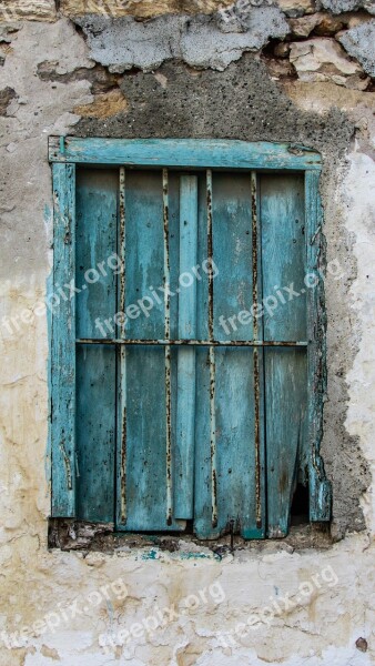 Cyprus Paralimni Old House Window Aged