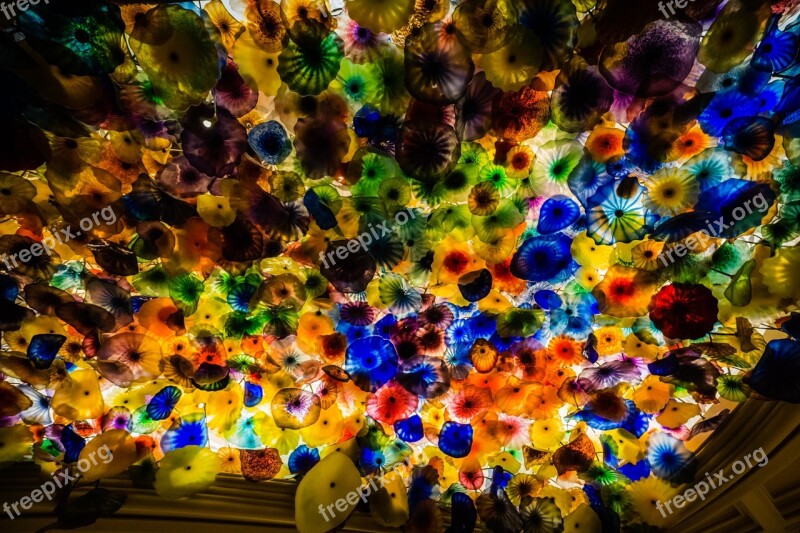 Glass Blown Glass Las Vegas Chihuly Ceiling