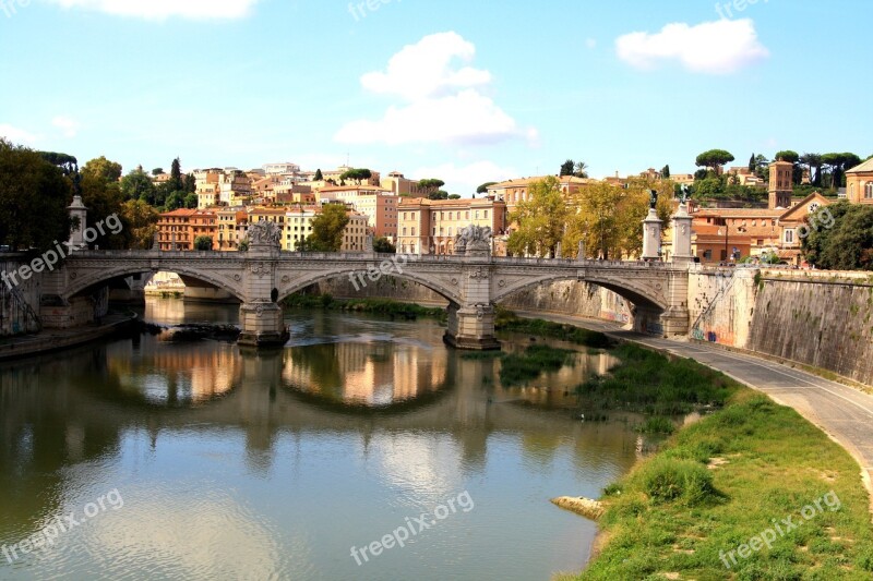 Bridge Picturesque River Water Rome