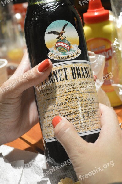 Fernet Drink Alcohol Bottle Night