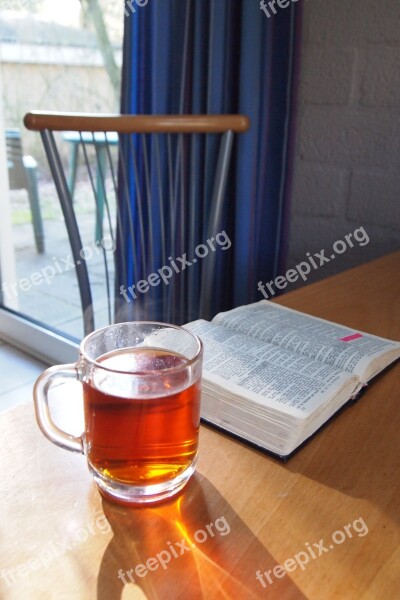 Tea Drink Tea Tea Glass Cup Bible