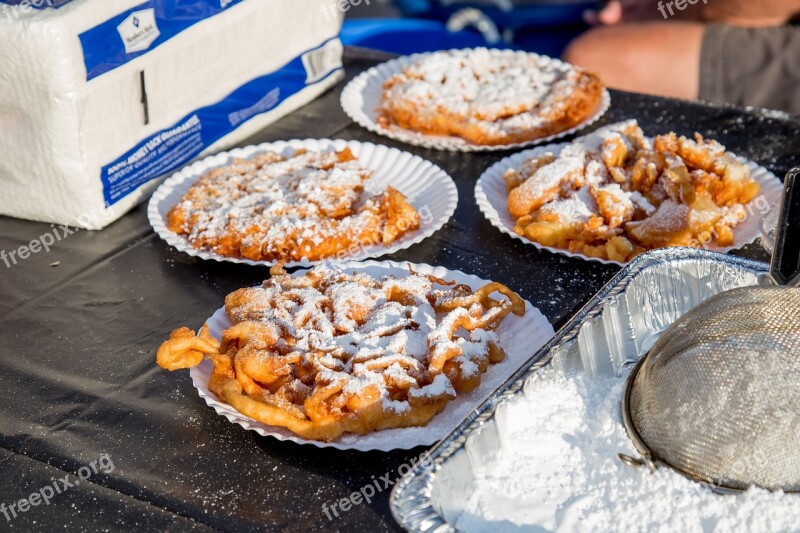 Funnel Cake Delicious Food Dessert Carnival