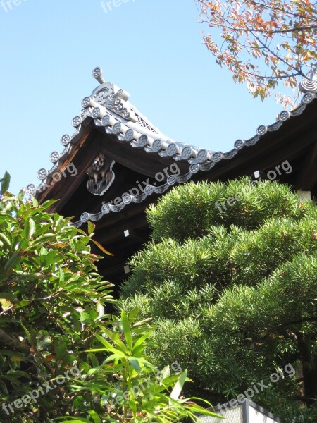 Kyoto Shrine Roof Asian Style Architecture