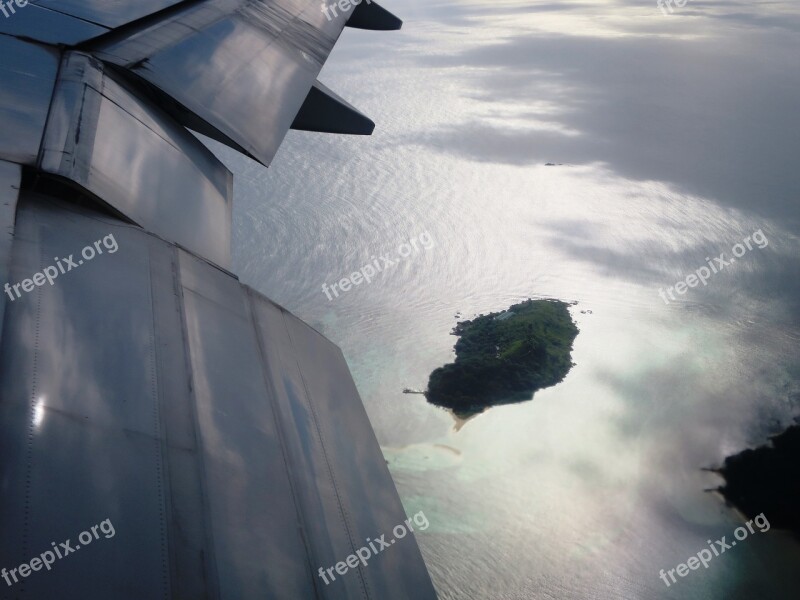 Aircraft Island Flying From Above Out Of Plane