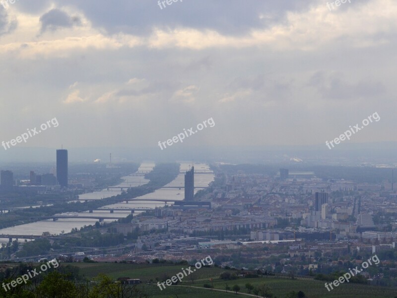 Vienna Sky Blocks Danube Cityscape