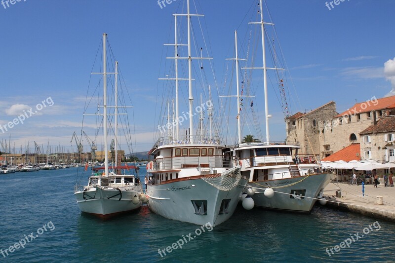 Croatia Trogir Sailing Boats Port Free Photos