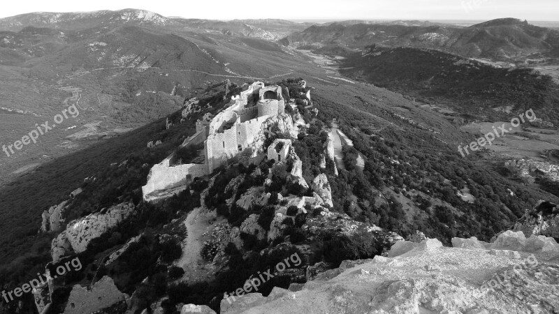 Castle Cathar Castle Cathar Country Ruin Peyrepertuse