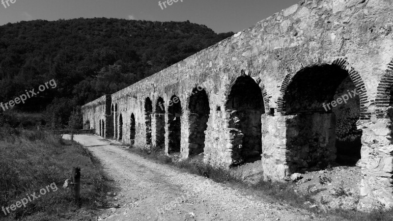 Aqueduct Former Architecture Old Stone Ansignan