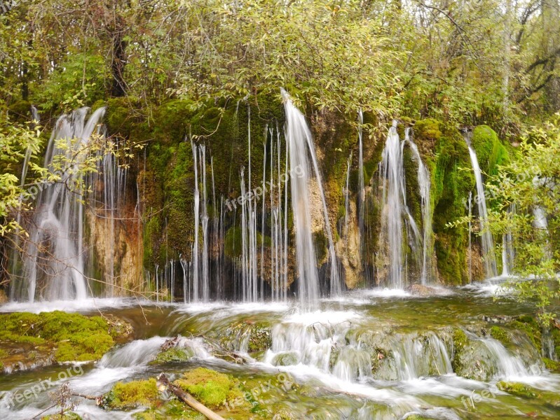 Waterfall Pearl Shoal Sichuan China Free Photos