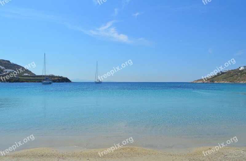 Sea Greece Mediterranean Sea Blue Holiday