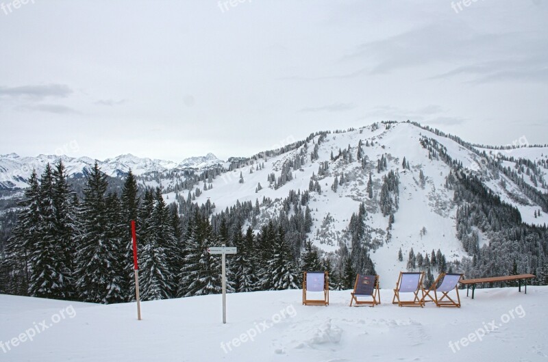 Winter Mountains Snow Landscape Alpine