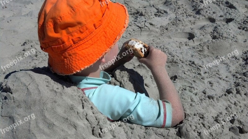 Sand Kid Beach Snack Summer