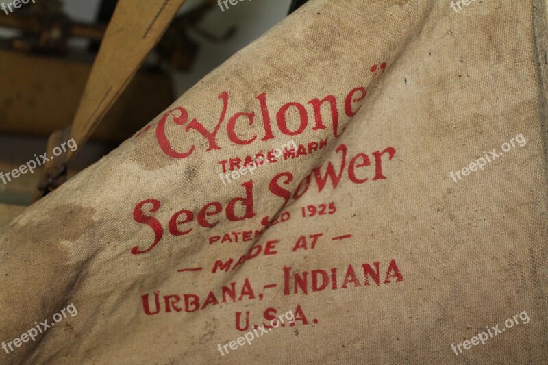 Antique Farmer Sowing Seed Sower Cyclone