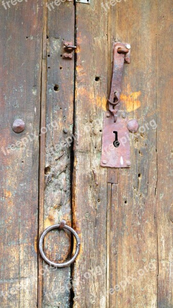 Old Rustic Door Locks Wooden