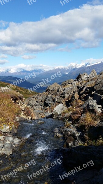 Seward Alaska Mountains Stream Free Photos