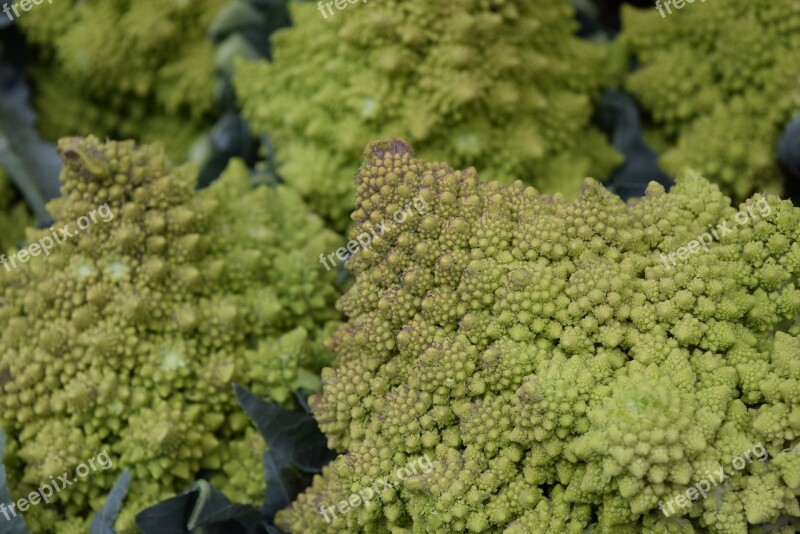 Vegetables Veggies Cauliflower Green Fractal