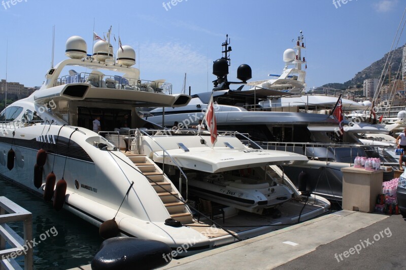 Monaco Port Yacht Garage Boat On The Boat