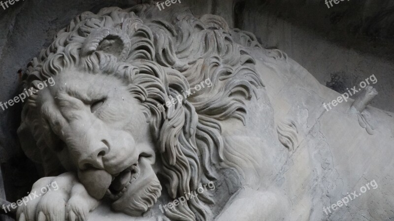 Wounded Lion Monument Louver Switzerland Free Photos