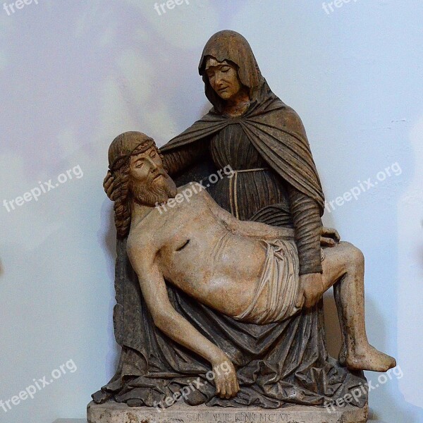 Italy Sculpture Virgin Christ Pouilles