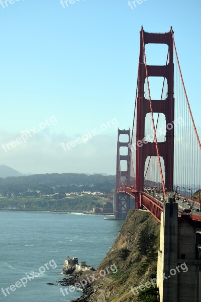 Golden Gate Bridge San Francisco California Ocean Bay