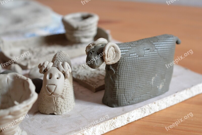 Lamb Clay Modeling Easter Earthenware