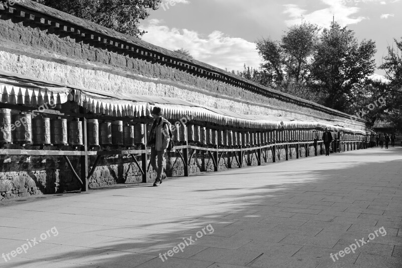 Potala Square Passers Prayer Wheel Free Photos