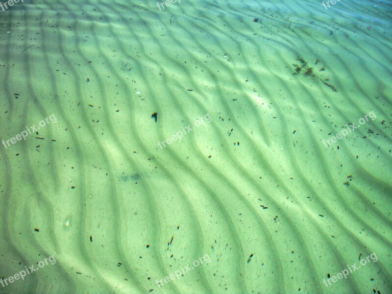 Ocean Floor Sand Ripples Underwater