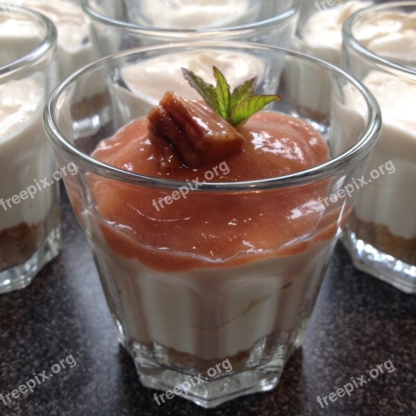 Rhubarb Yoghurt Pudding Free Photos