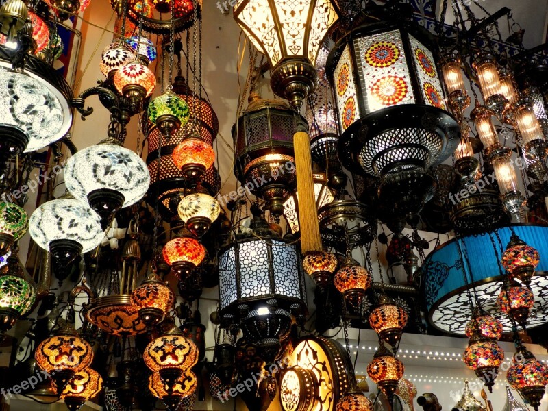 Istanbul Bazar Chandeliers Lights Colors