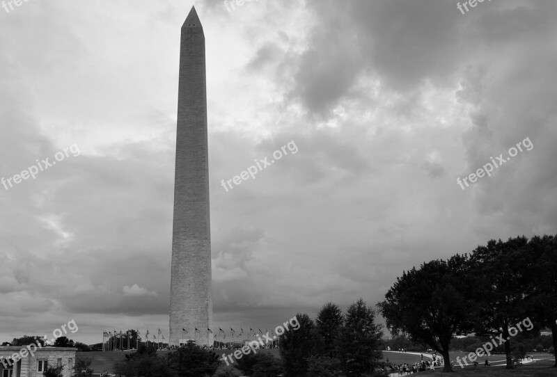 Washington Memorial Abraham Lincoln Clouds Usa