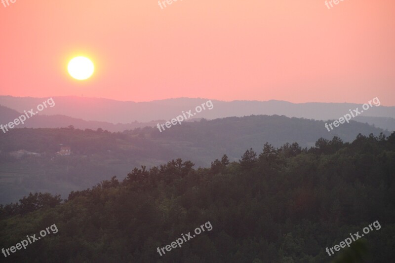 Sunset Hum Croatia Sun Setting