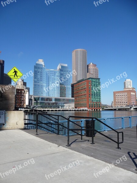 Boston City Skyline Usa Skyscrapers