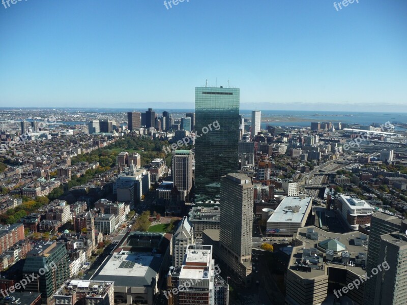 Boston Usa Skyline America Port City