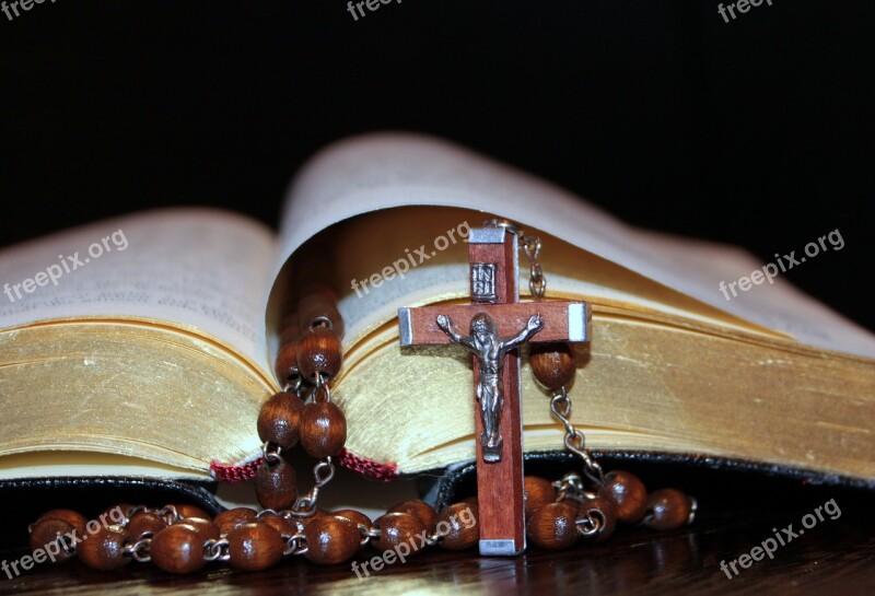 Cross Rosary Prayer Book Gold Edge Pages