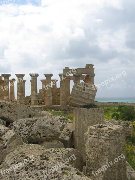 Temple Greek Ruin Gloomy Mood