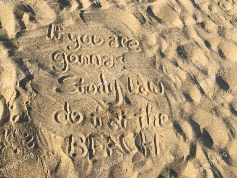 Beach Sand Words Writing Moto